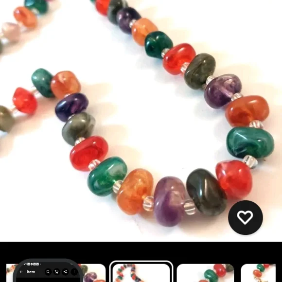 Avon 1980's Lucite Vibrant Gemstone Necklace - Picture 3 of 5
